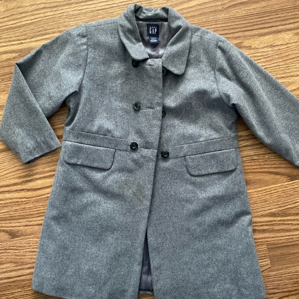 Baby gap toddler pea coat dark gray wool Sz. 4 years